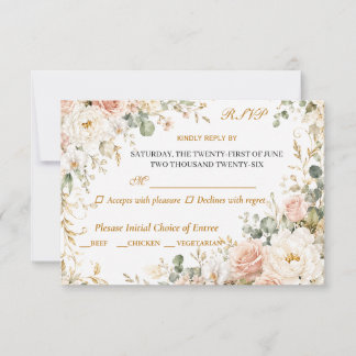 Luxus-Rot-Hochzeits-Antwortkarte mit floralem Desi RSVP Karte