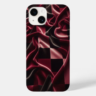 Luxus-Rot-Schwarz-Samt-Karo-Handyhülle Elegant Case-Mate iPhone 14 Hülle