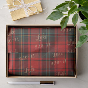 Luxus-Rot-Tartan-Weihnachts-Karo Classic Plaid Seidenpapier