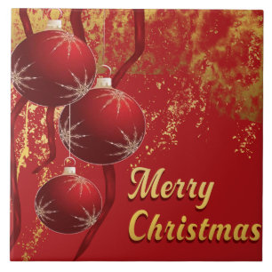 Luxus-Rot- und Gold-Weihnachtsdekoration Fliese