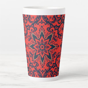 Luxus roter blauer verzierter persischer Medaillon Milchtasse