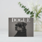 Luxus-Rottweiler-Hundeporträt Postkarte (Stehend Vorderseite)