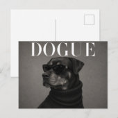 Luxus-Rottweiler-Hundeporträt Postkarte (Vorne/Hinten)