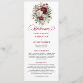 Luxus-Rotwein-Rosa Gold Hochzeitsprogramm Programm (Vorderseite)