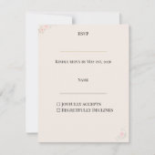 Luxus-Rouge-Blumenmuster RSVP Karte (Vorderseite)