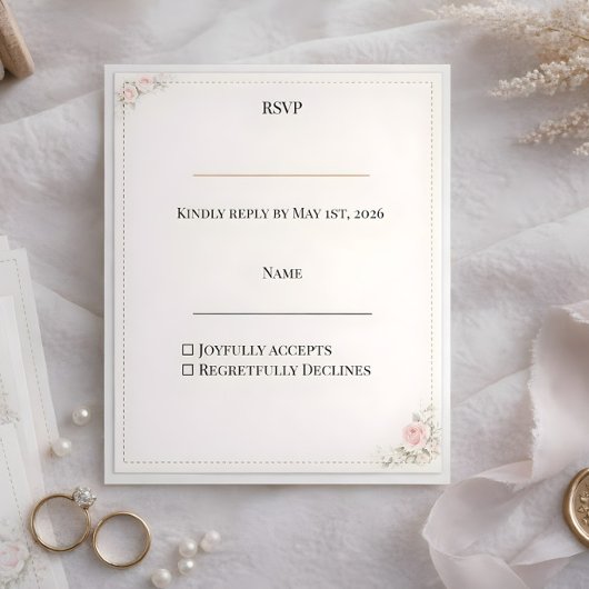 Luxus-Rouge-Blumenmuster RSVP Karte
