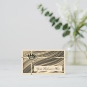 Luxus Royal Beige Gold Crown Luxury und Noble Visitenkarte (Stehend Vorderseite)