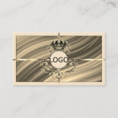 Luxus Royal Beige Gold Crown mit Logo Noble Visitenkarte (Vorderseite)
