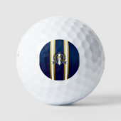 Luxus Royal Blau und Weiß Monogramm Golfball (Vorderseite)