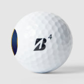 Luxus Royal Blau und Weiß Monogramm Golfball (Logo)