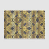 Luxus Royal Oriental Gold Damask Muster auf schwar Seidenpapier (Vorderseite)