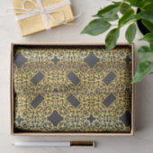 Luxus Royal Oriental Gold Damask Muster auf schwar Seidenpapier (Geschenk)