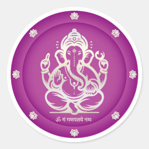 Luxus Royal Purpur Gold Lord Ganesha Aufkleber