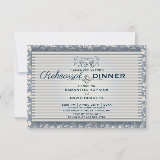 Luxus Royal Vintag Probe Dinner Card Einladung (Vorderseite)