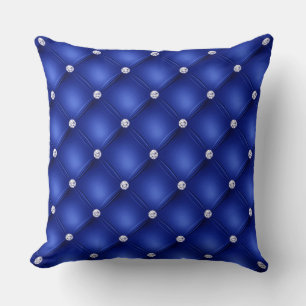 Luxus-Royalblau-Diamant-Tufting-Muster Kissen