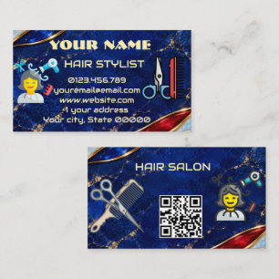 Luxus-Royalblauer-Marmor-Friseur Visitenkarte