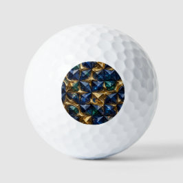 Luxus-Rubin-Blau-Gold-Marmor-Geometrie Golfball