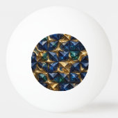 Luxus-Rubin-Blau-Gold-Marmor-Geometrie Tischtennisball (Vorderseite)