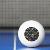Luxus-Rubin-Blau-Gold-Marmor-Geometrie Tischtennisball (Netto)