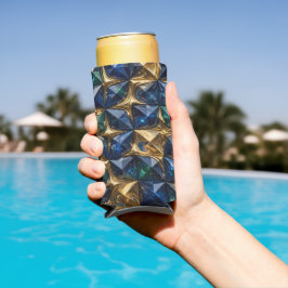 Luxus-Rubinblau-Gold-Marmor-Geometrie Selters Dosenkühler