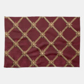 Luxus-Rubinviolett-Samt-Diamant-Spaliere-Muster Geschirrtuch (Horizontal)