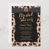 Luxus Ruby Gems Leopard Print Brautparty Einladung (Vorderseite)