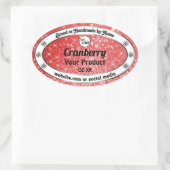Luxus Ruby Red Sparkle Glitzer Logo Ovaler Aufkleber (Tasche)