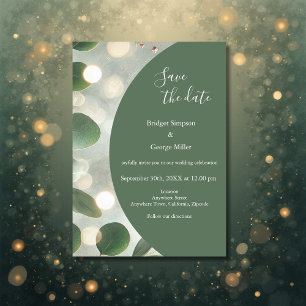 Luxus Sage Green Eucalyptus sicher das Datum Hochz Einladung