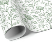 Luxus-Sage-Toile-Garten-Styling mit Erbe Geschenkpapier (Rolleneckpunkt)