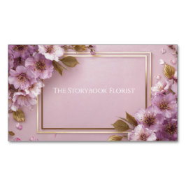 Luxus Sakura & Gold Leaf Pink Lila Magnetische Visitenkarte