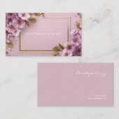 Luxus Sakura & Gold Leaf Pink Lila Visitenkarte (Vorne/Hinten)