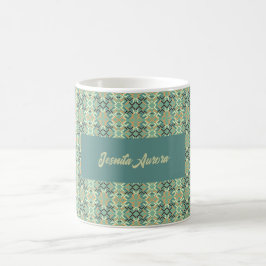 Luxus-Salbei-Grün geometrisches Stammesmuster naht Kaffeetasse