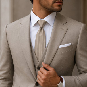 Luxus-Sandstein- und Taupe-gerippte Jacquard-Strei Krawatte