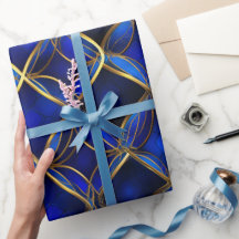 Luxus Saphir Blau Gold Glanz Abstraktes Muster