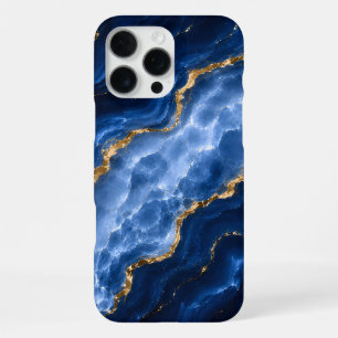Luxus-Saphir-Marmor-Achat iPhone 16 Pro Max Hülle