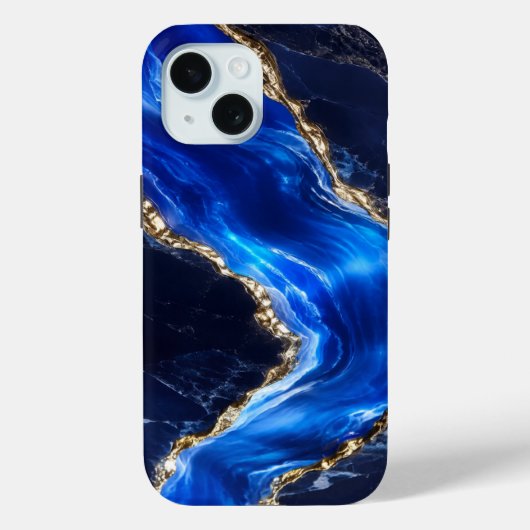 Luxus-Saphir-Marmor-Fluss Case-Mate iPhone Hülle (Rückseite)