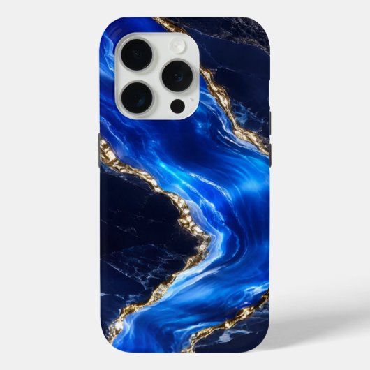 Luxus-Saphir-Marmor-Fluss Case-Mate iPhone Hülle (Rückseite)