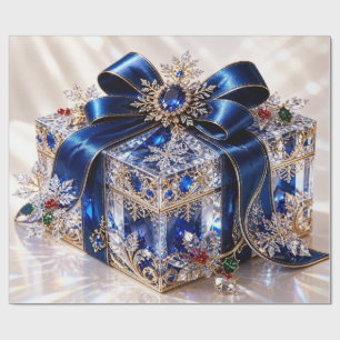 Luxus-Saphirblau-Weihnachtsgeschenkverpackungspapi Geschenkpapier