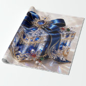 Luxus-Saphirblau-Weihnachtsgeschenkverpackungspapi Geschenkpapier (Ungerollt)