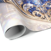 Luxus-Saphirblau-Weihnachtsgeschenkverpackungspapi Geschenkpapier (Rolleneckpunkt)