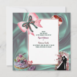 Luxus-Satin-Schleife Save-the-Date-Ankündigung Save The Date