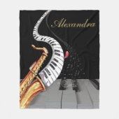 Luxus Saxophone Piano Musik Personalisiert Fleecedecke (Vorderseite)
