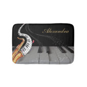 Luxus Saxophone Piano Musiknote Personalisiert Badematte (Vorderseite)