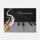Luxus Saxophone Piano Musiknote Personalisiert Fußmatte (Vorderseite)