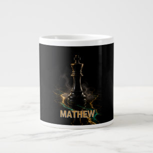 Luxus-Schachkönig Smaragd-Gold mit individuellem N Jumbo-Tasse