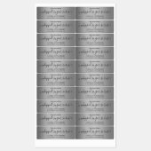Luxus schlicht Silber Gradient Horizontal Etiketten (Blatt)