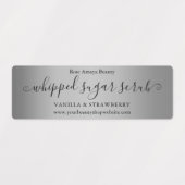 Luxus schlicht Silber Gradient Horizontal Etiketten (Design 2)