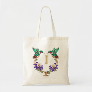 Luxus-Schmuck-Kolibri-Monogramm-I-Hochzeitstasche Tragetasche