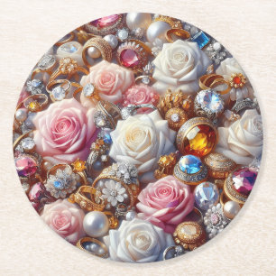 Luxus-Schmuck & Rosen-Papieruntersetzer – Mehr For Runder Pappuntersetzer