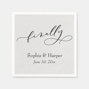 Luxus-Schriftart Einfache Typografie Endlich Grau Serviette